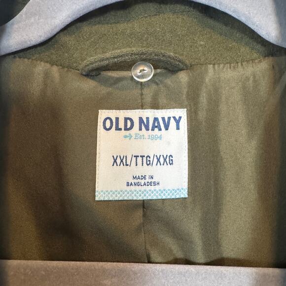EUC Old Navy Sz XXL Y2K 2000s Olive Green Military Peacoat Short Coat Jacket - Picture 10 of 12